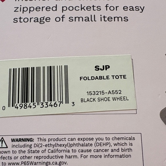 BNWT SJP Foldable Tote with Colorful Shoe Print No Longer Sold in Stores - Picture 5 of 8